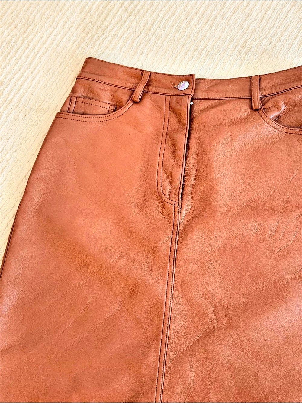 Wilfred Brown Faux Leather Skirt